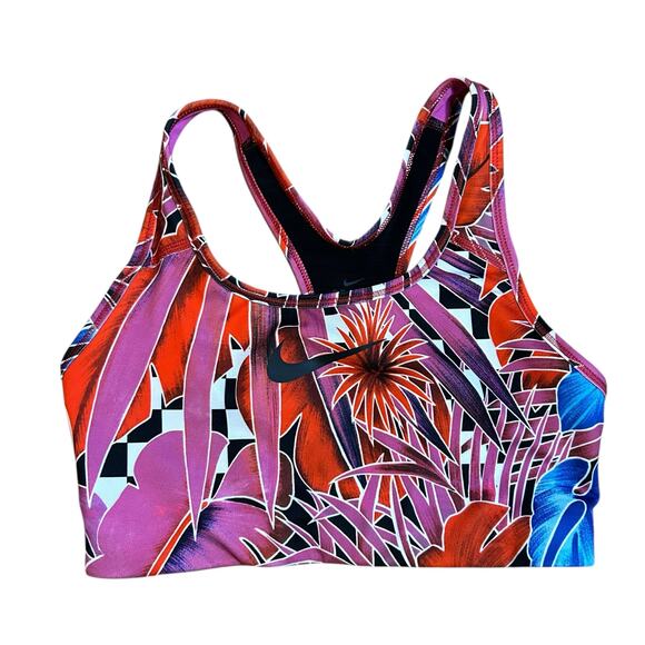 Nike Hyper Femme Pink Floral Tropical Sports Bra Size Small Running Gym Workout - Picture 1 of 5